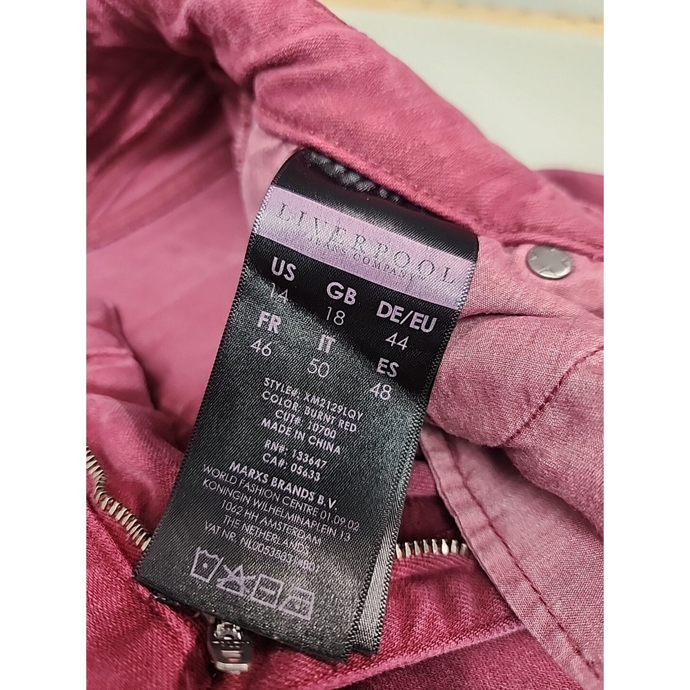 Liverpool Skinny Womens 14/32 Jeans High Rise Burnt Red Style XM2129LQY Stretch - Picture 8 of 9